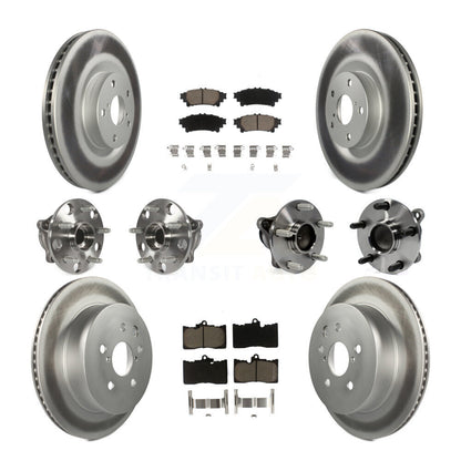 Hub Bearing Coated Disc Brake Rotor & Pads Front Rear Kit (10Pc) For Lexus IS350