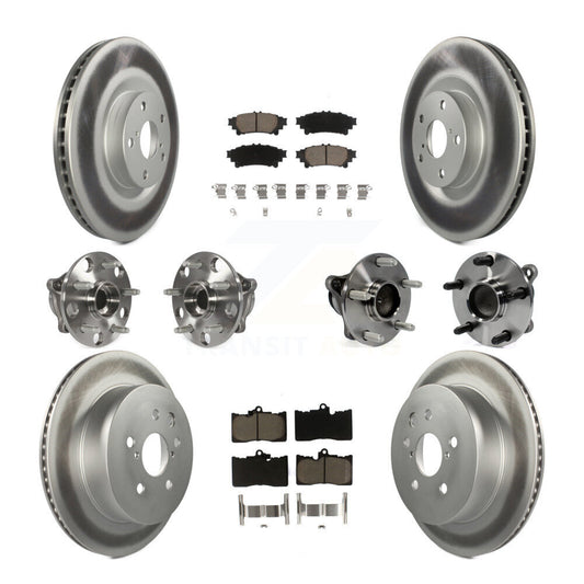 Hub Bearing Coated Disc Brake Rotor & Pads Front Rear Kit (10Pc) For Lexus IS350