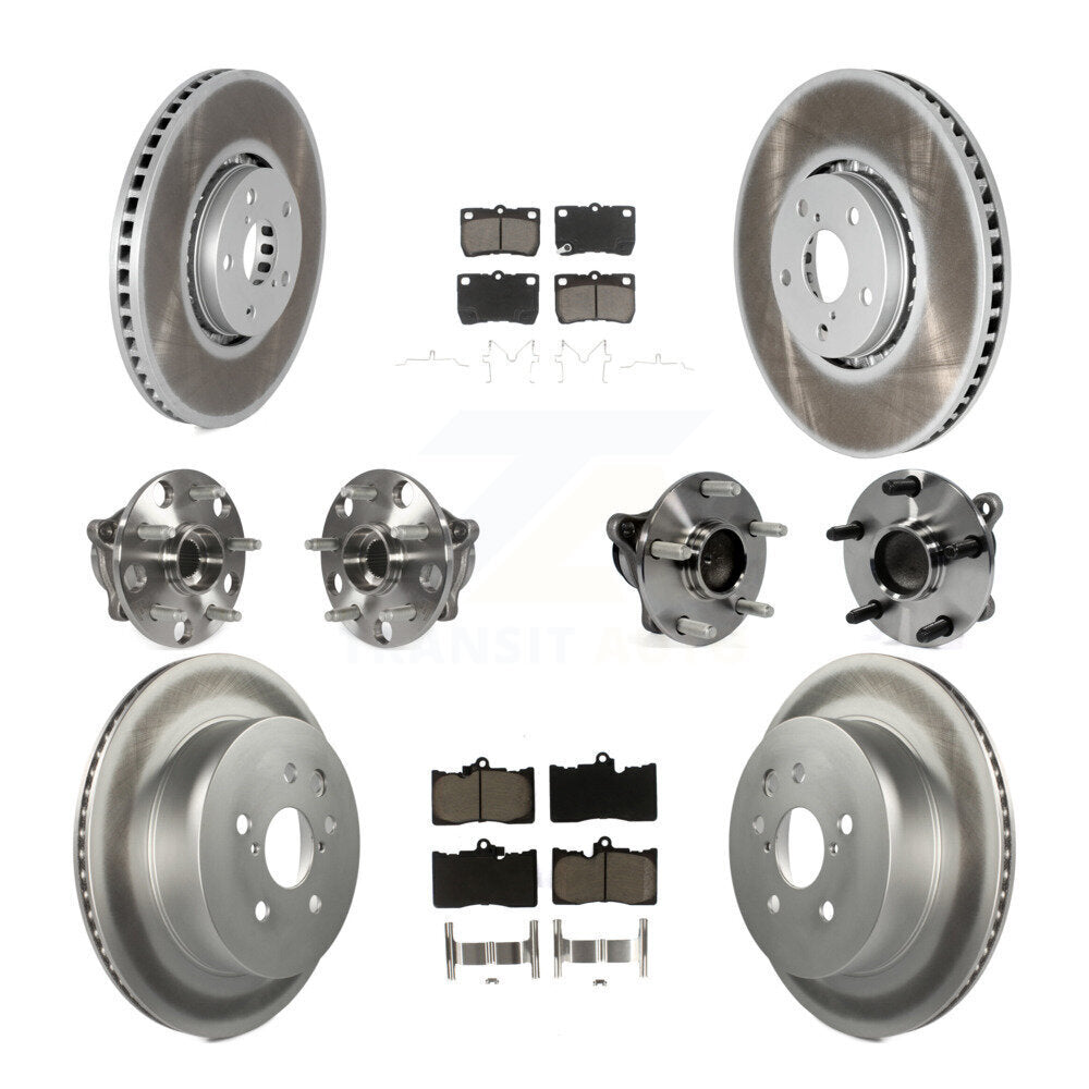 Hub Bearing Coated Brake Rotor & Pad Front Rear Kit (10Pc) For Lexus IS350 GS350
