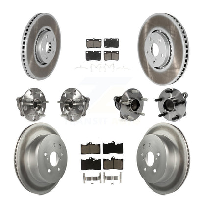 Hub Bearing Coated Brake Rotor & Pad Front Rear Kit (10Pc) For Lexus IS350 GS350