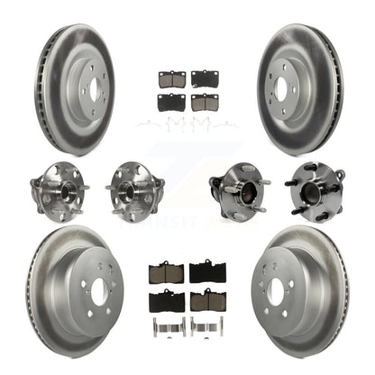 Hub Bearing Coated Brake Rotor & Pad Front Rear Kit (10Pc) For Lexus IS350 GS350