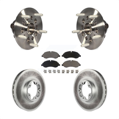 Hub Bearing Coated Brake Rotor & Pads Front Kit For Ford Transit-250 Transit-150