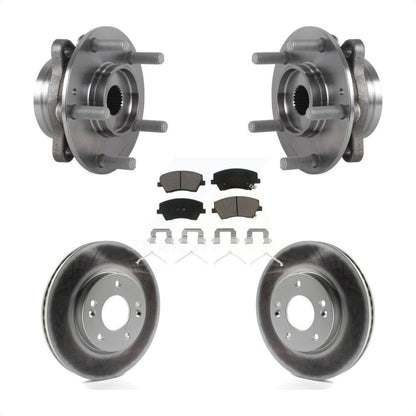 Hub Bearing Assembly Coated Disc Brake Rotor & Pad Front Kit For Hyundai Elantra