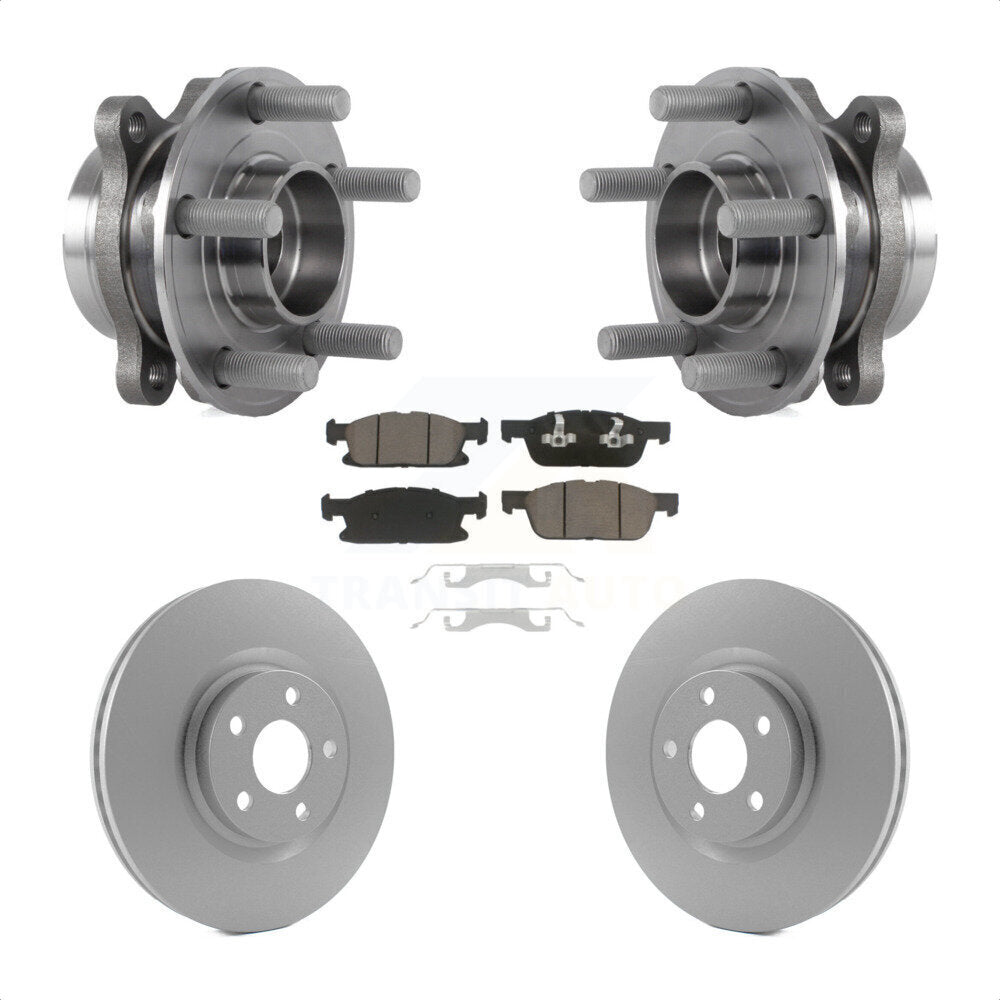 Hub Bearing Assembly Coated Disc Brake Rotors And Pads Front Kit For Ford Edge