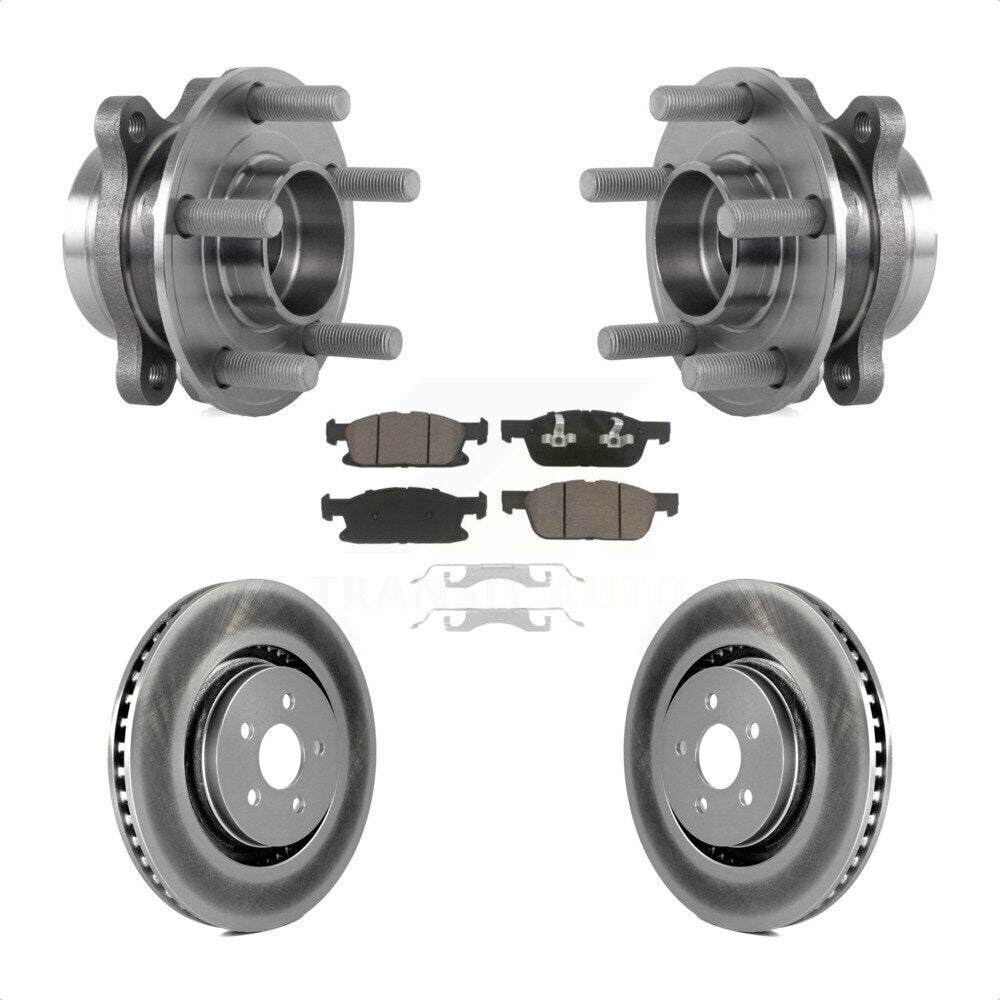 Hub Bearing Coated Brake Rotor Pads Front Kit For Ford Edge Lincoln Nautilus MKX