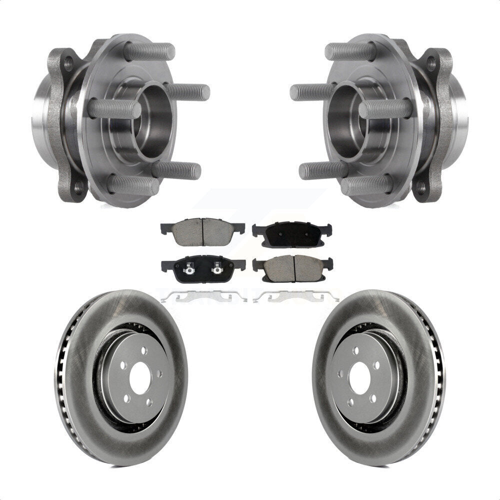 Hub Bearing Assembly Coat Brake Rotor Pads Front Kit For Ford Fusion Lincoln MKZ