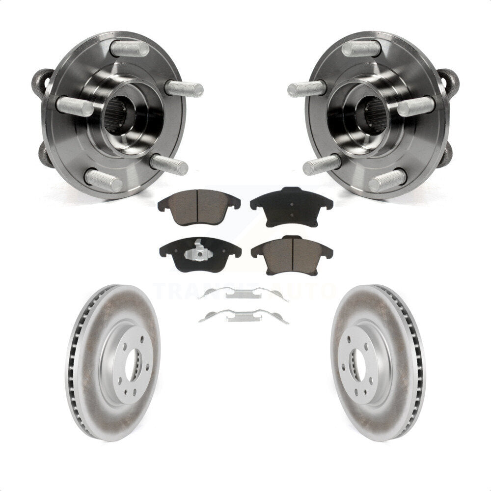 Hub Bearing Assembly Coat Brake Rotor Pads Front Kit For Ford Fusion Lincoln MKZ