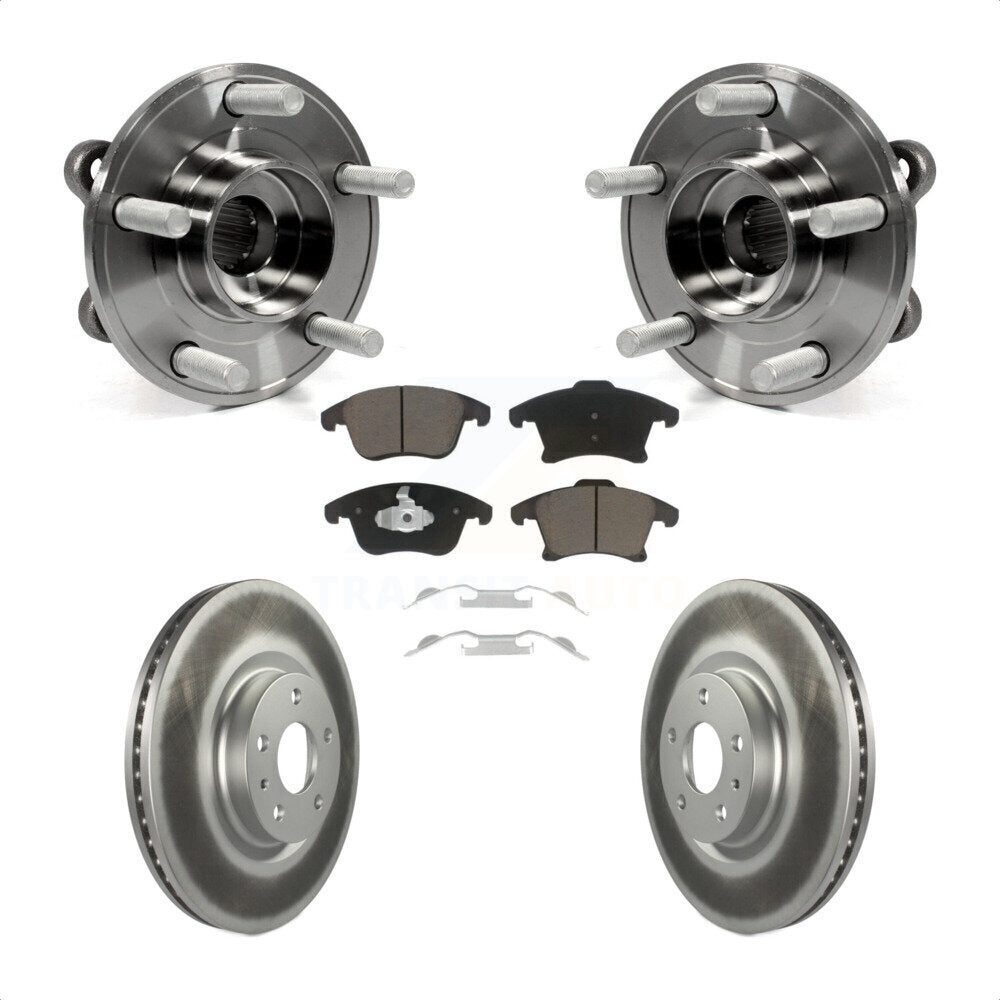 Hub Bearing Assembly Coat Brake Rotor Pads Front Kit For Ford Fusion Lincoln MKZ