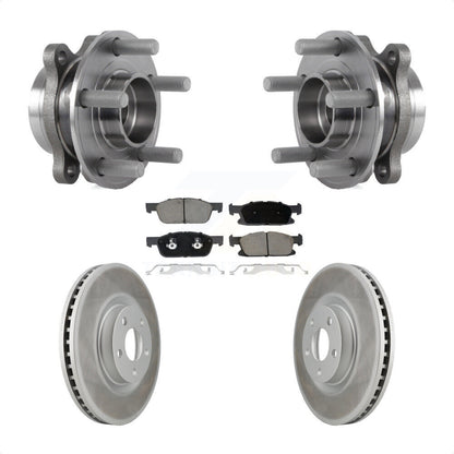 Hub Bearing Assembly Coated Brake Rotor & Pads Front Kit For Lincoln Continental