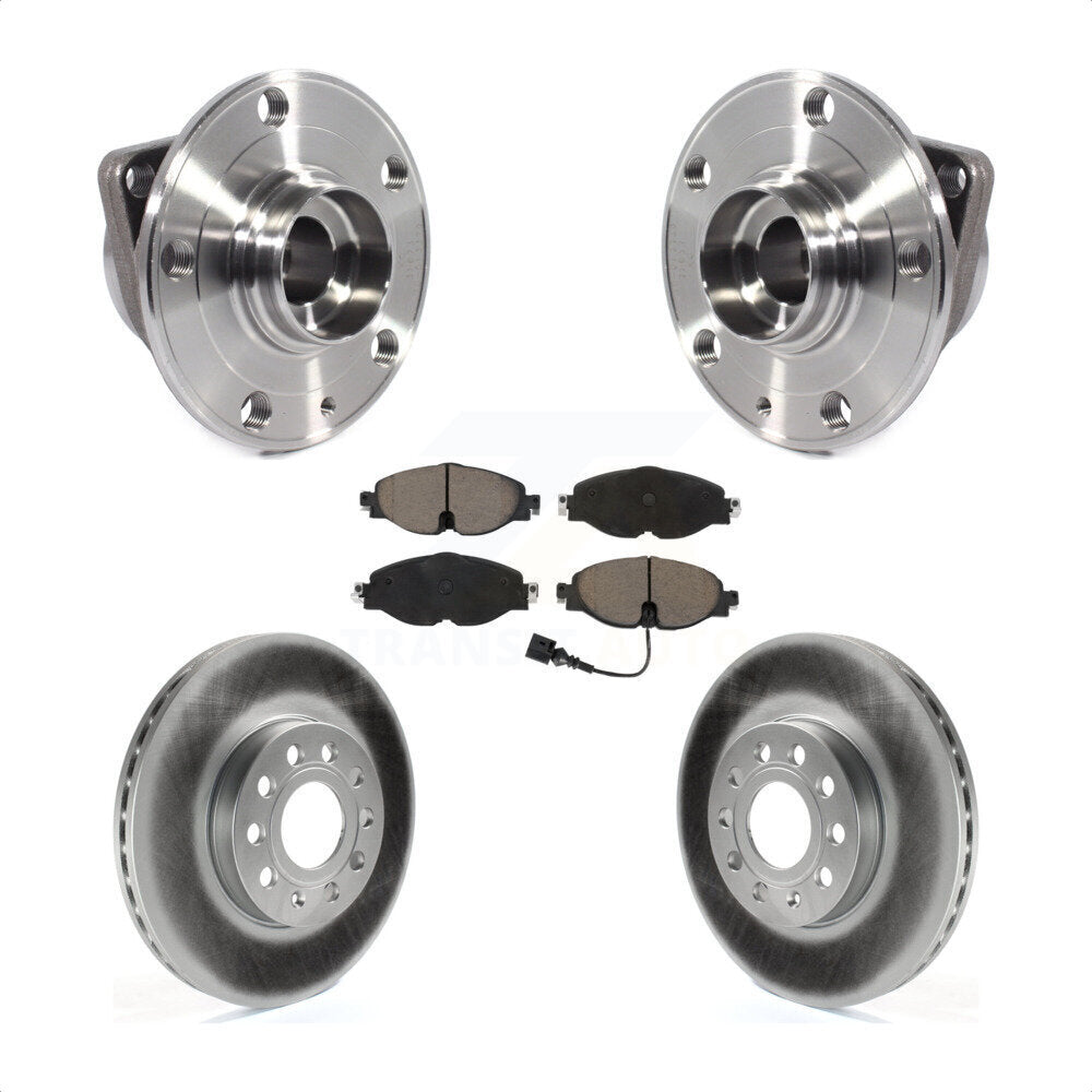 Hub Bearing Coated Brake Rotor Pad Front Kit For Volkswagen Jetta Taos Golf Audi