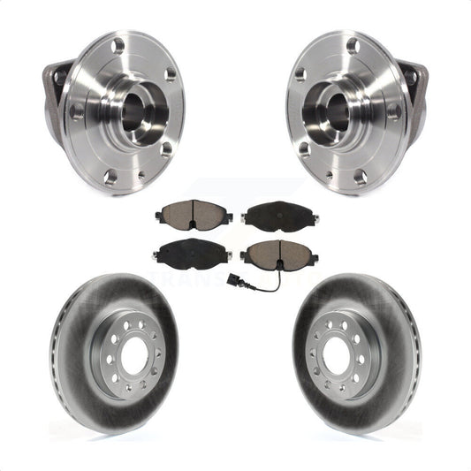 Hub Bearing Coated Brake Rotor Pad Front Kit For Volkswagen Jetta Taos Golf Audi