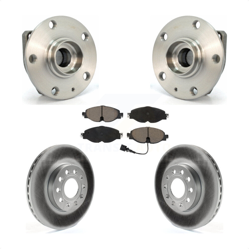 Hub Bearing Coat Brake Rotor Pad Front Kit For Volkswagen Golf SportWagen e-Golf