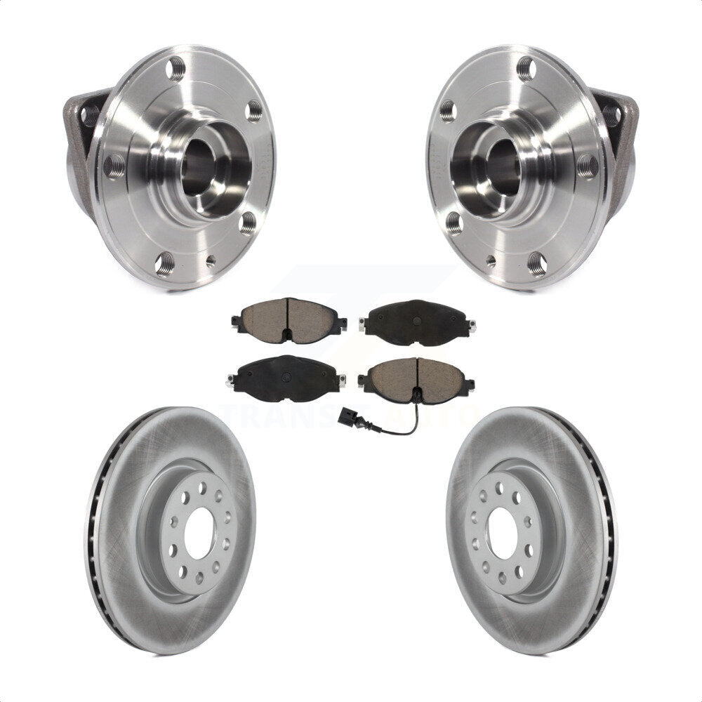 Hub Bearing Coat Brake Rotor Pad Front Kit For Volkswagen Taos GTI Golf Alltrack