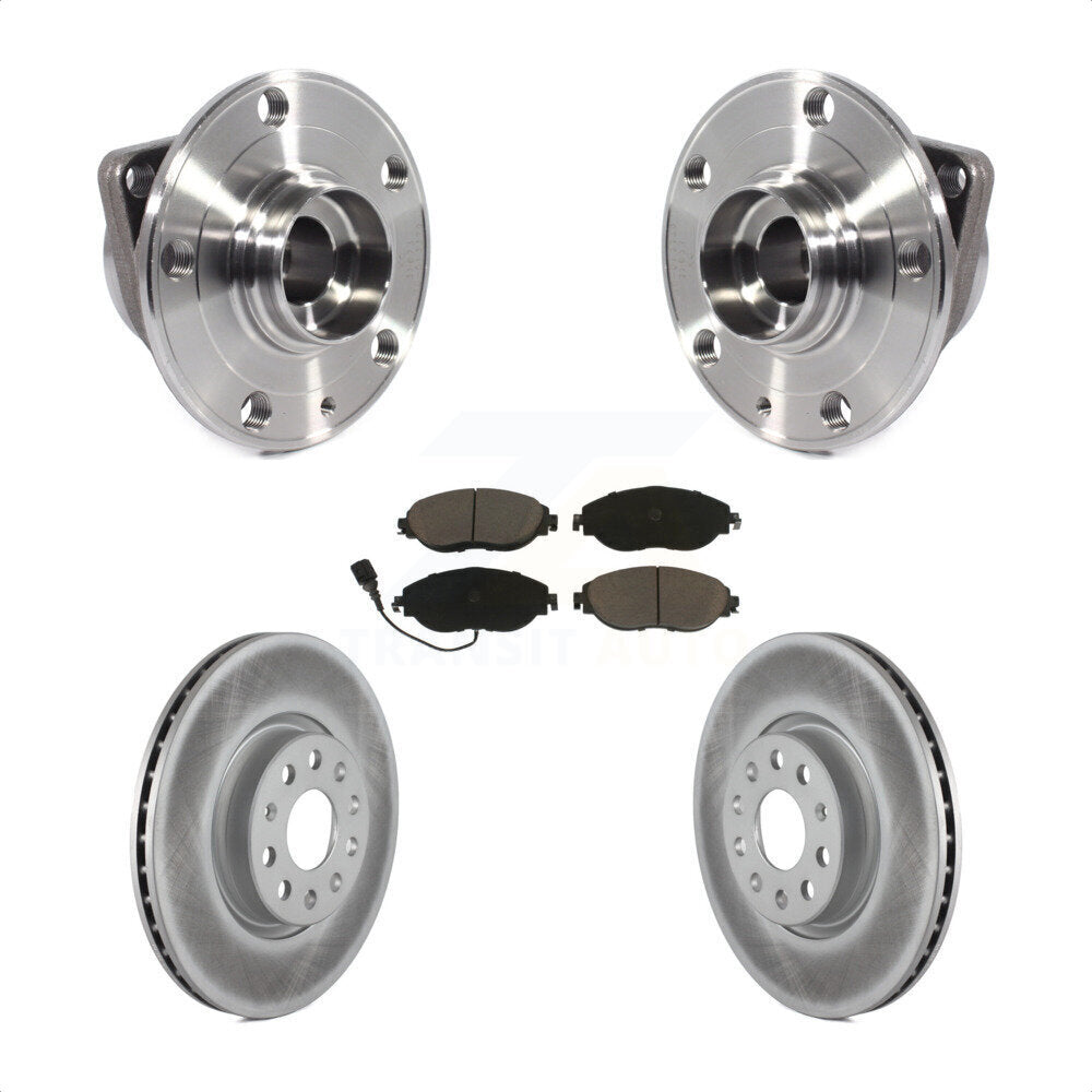 Hub Bearing Assembly Coated Brake Rotor Pads Front Kit For Volkswagen GTI Arteon