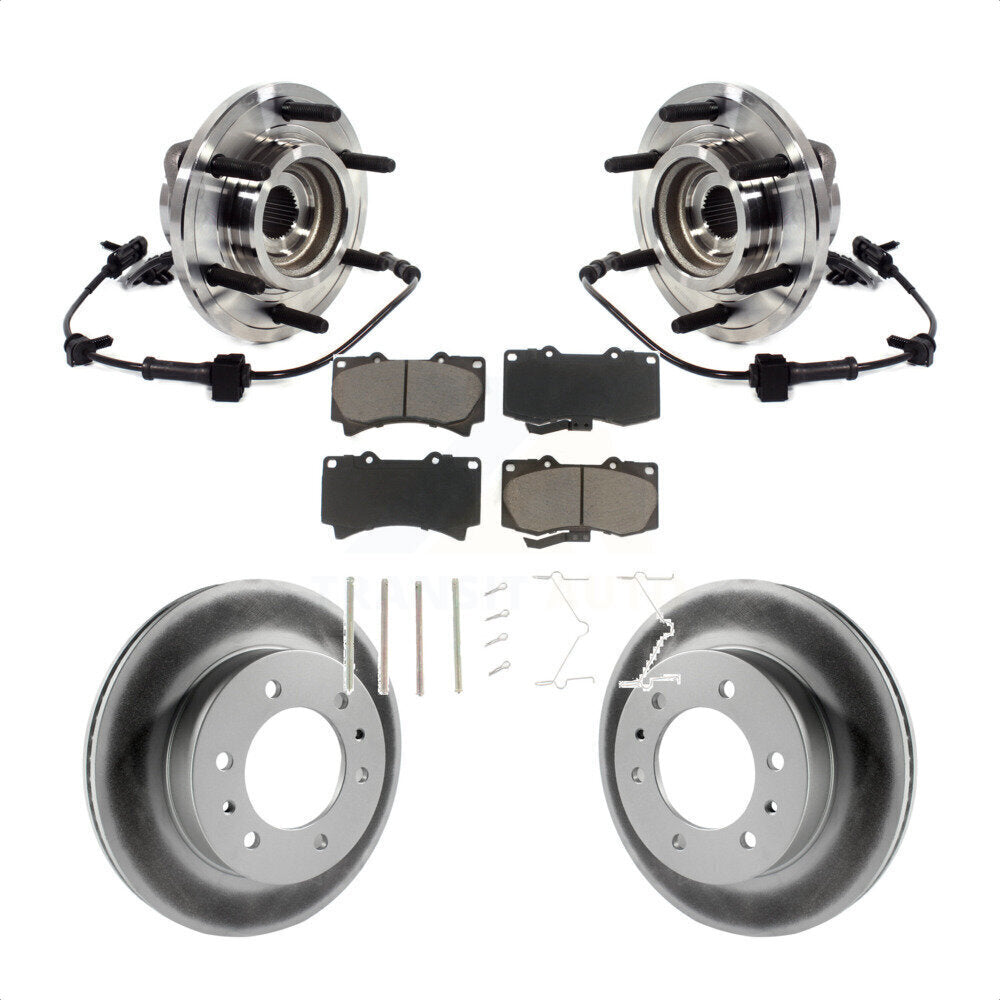Hub Bearing Assembly Coat Brake Rotor Pads Front Kit For 2009-2010 Hummer H3T H3