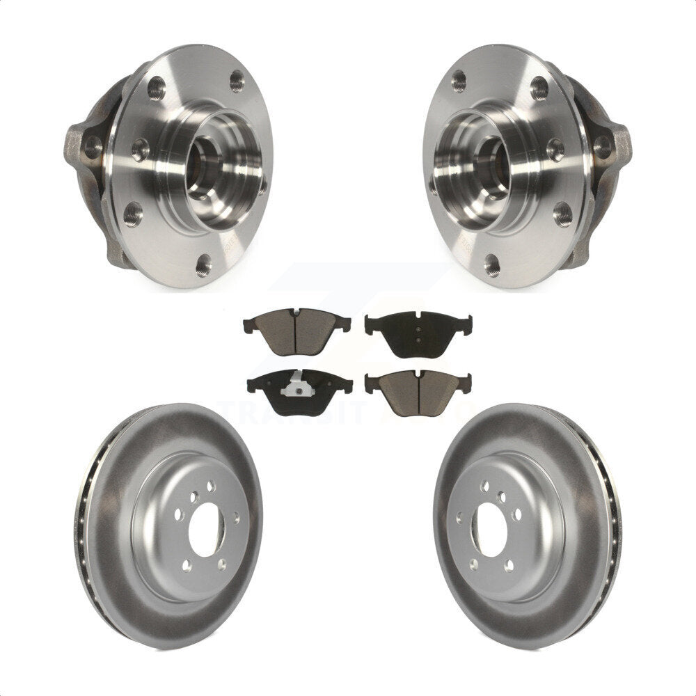 Hub Bearing Coated Brake Rotor Pads Front Kit For BMW 535i xDrive 535d 640i Gran