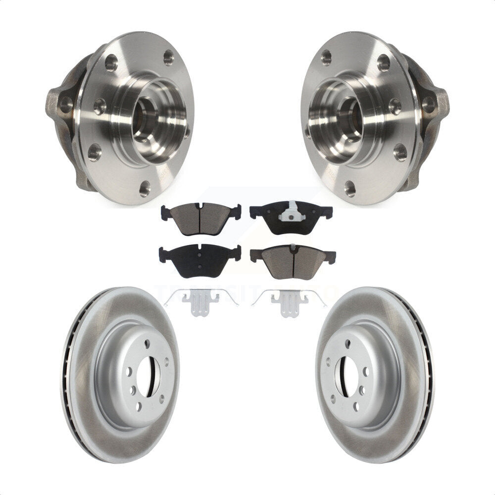 Hub Bearing Assembly Coated Disc Brake Rotor & Pad Front Kit For BMW 528i xDrive