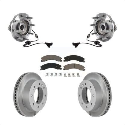 Hub Bearing Coat Brake Rotor Pads Front Kit For GMC Sierra 3500 HD Chevrolet 4WD