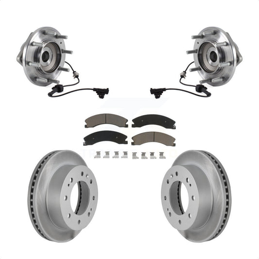Hub Bearing Coat Brake Rotor Pads Front Kit For GMC Sierra 3500 HD Chevrolet 4WD