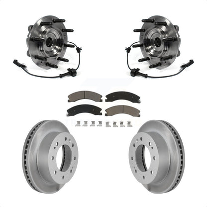 Hub Bearing Coat Brake Rotor Pad Front Kit For GMC Chevrolet Sierra 2500 HD 3500