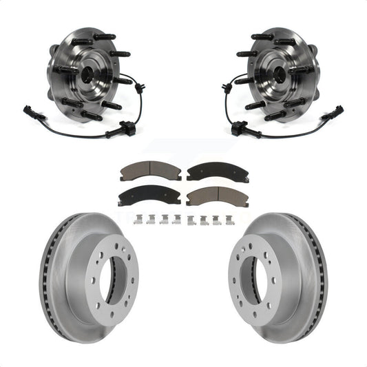 Hub Bearing Coat Brake Rotor Pad Front Kit For GMC Chevrolet Sierra 2500 HD 3500