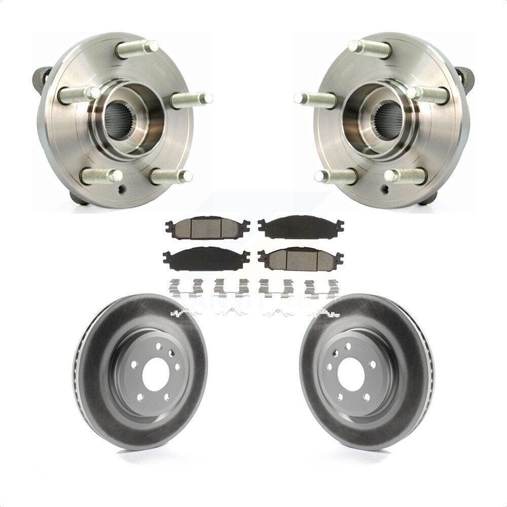 Hub Bearing Coat Brake Rotor Pads Front Kit For Ford Flex Taurus Lincoln MKT MKS