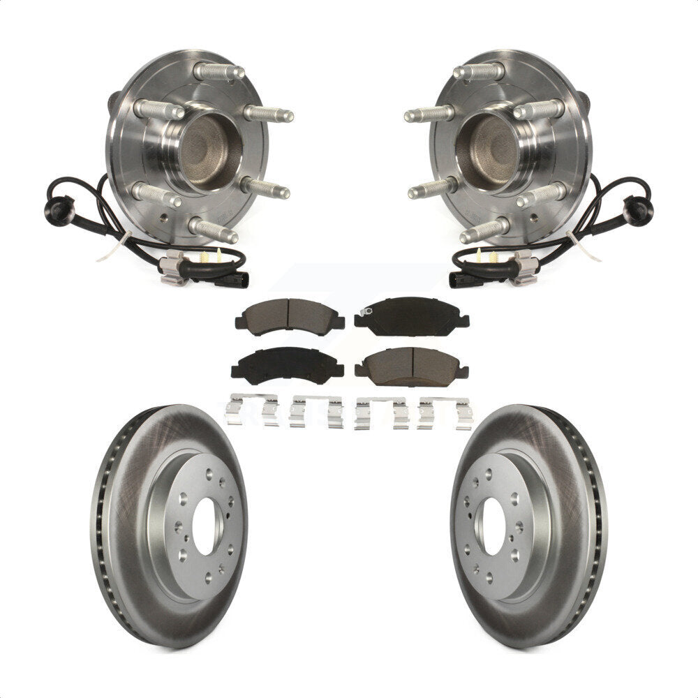 Hub Bearing Coated Brake Rotor Pad Front Kit For GMC Sierra 1500 Chevrolet Tahoe