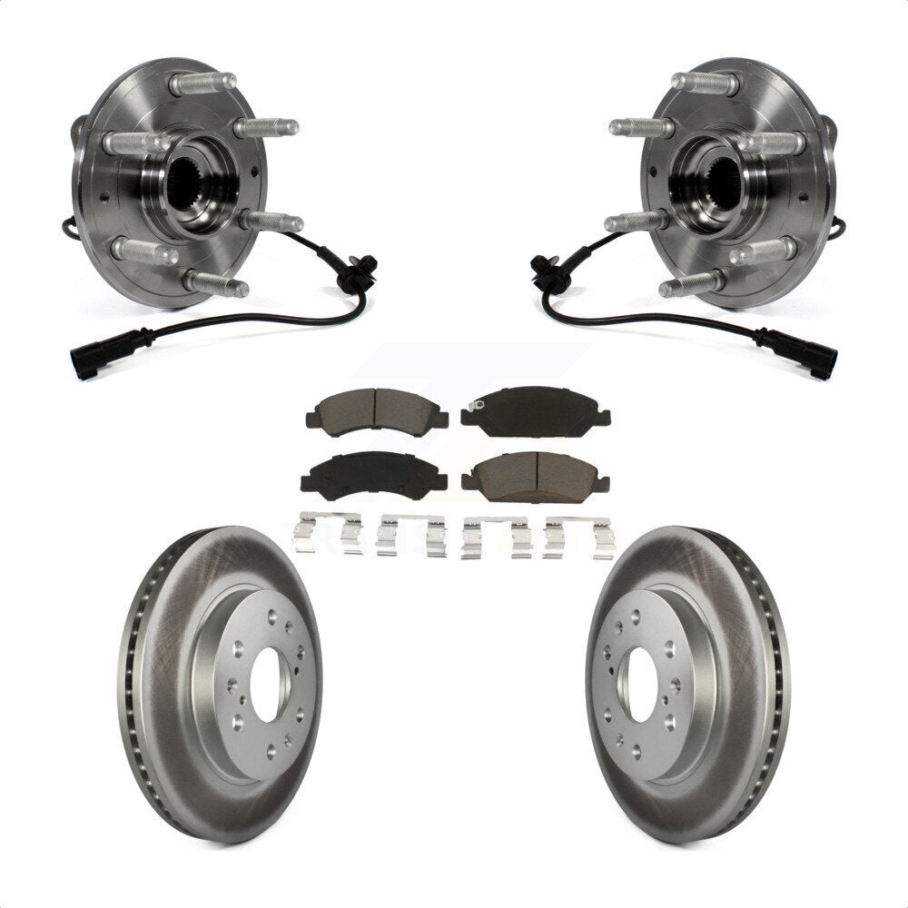 Hub Bearing Coated Brake Rotor Pad Front Kit For GMC Sierra 1500 Chevrolet Tahoe