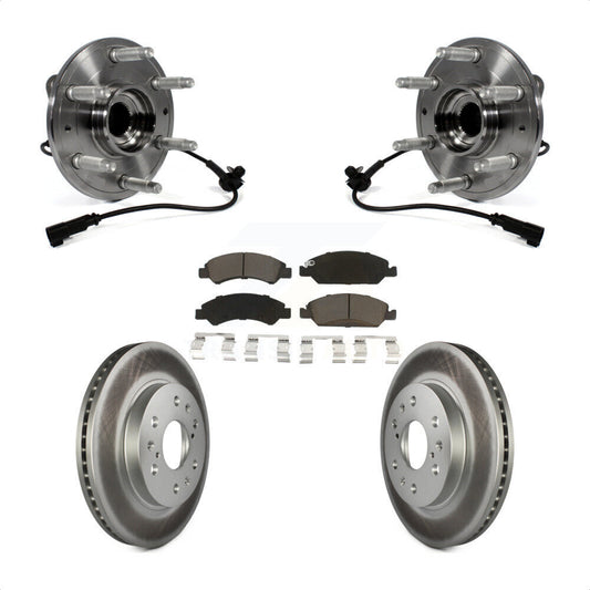 Hub Bearing Coated Brake Rotor Pad Front Kit For GMC Sierra 1500 Chevrolet Tahoe