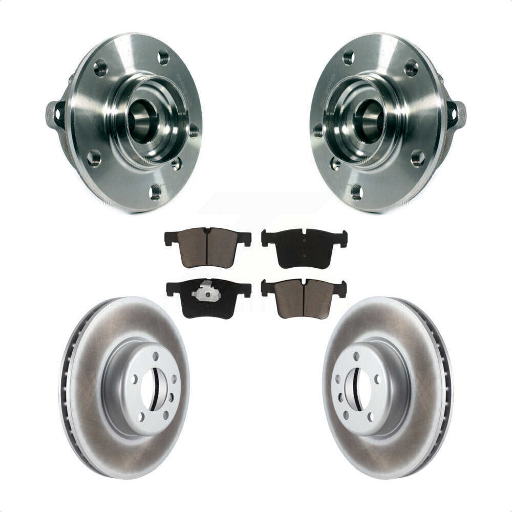 Hub Bearing Assembly Coated Brake Rotor And Pad Front Kit For BMW 335i xDrive GT
