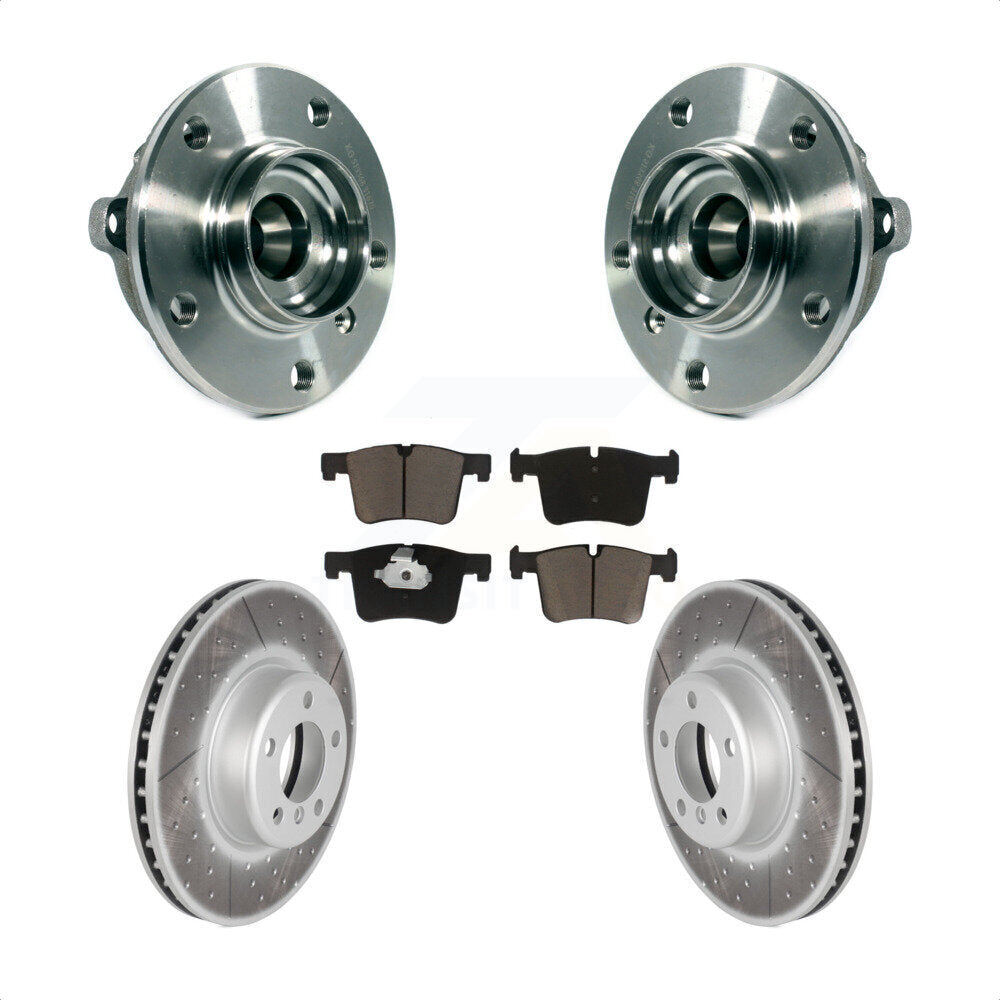 Hub Bearing Assembly Coated Brake Rotor And Pad Front Kit For BMW 335i xDrive GT
