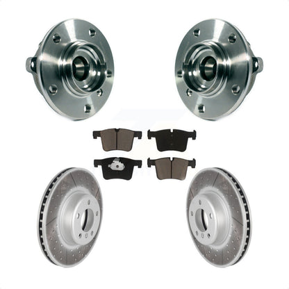 Hub Bearing Assembly Coated Brake Rotor And Pad Front Kit For BMW 335i xDrive GT