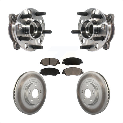 Hub Bearing Assembly Coated Brake Rotor & Pads Front Kit For Hyundai Santa Fe XL