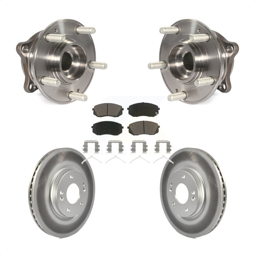 Hub Bearing Coated Disc Brake Rotor Pads Front Kit For Hyundai Sonata Kia Optima