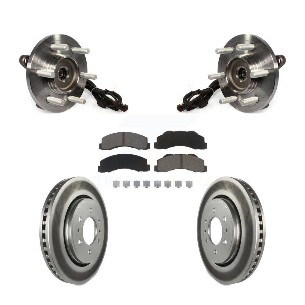Hub Bearing Assembly Coated Disc Brake Rotors And Pads Front Kit For Ford F-150