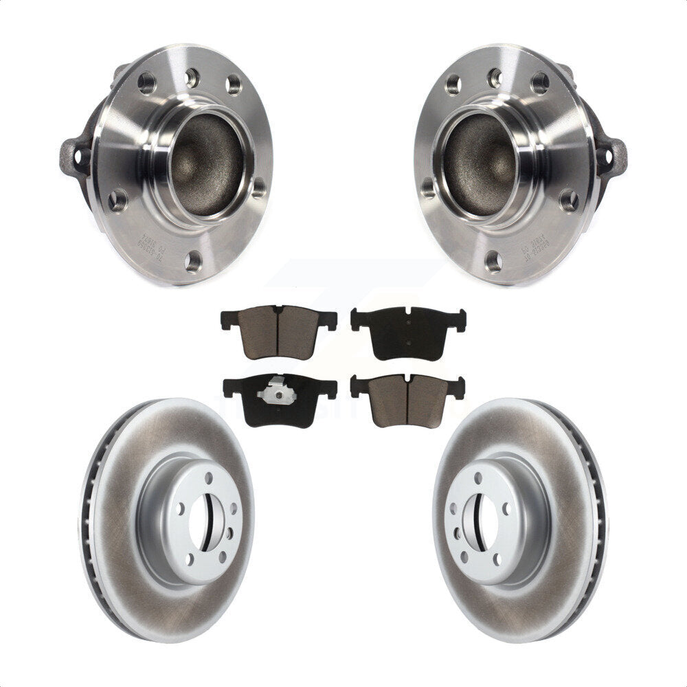 Hub Bearing Assembly Coated Disc Brake Rotors And Pads Front Kit For BMW 335i