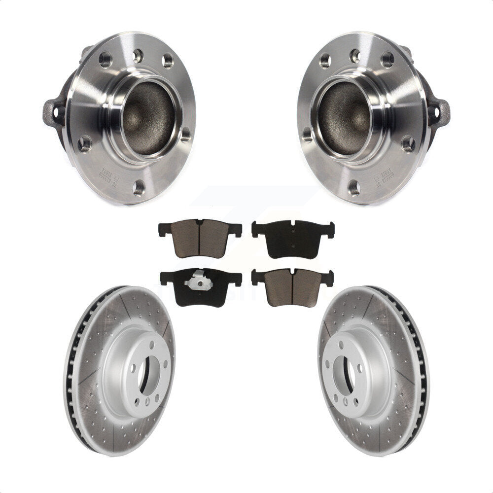 Hub Bearing Assembly Coated Disc Brake Rotors And Pads Front Kit For BMW 335i