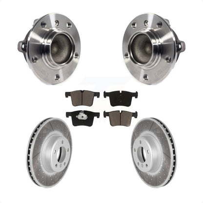 Hub Bearing Assembly Coated Disc Brake Rotors And Pads Front Kit For BMW 335i