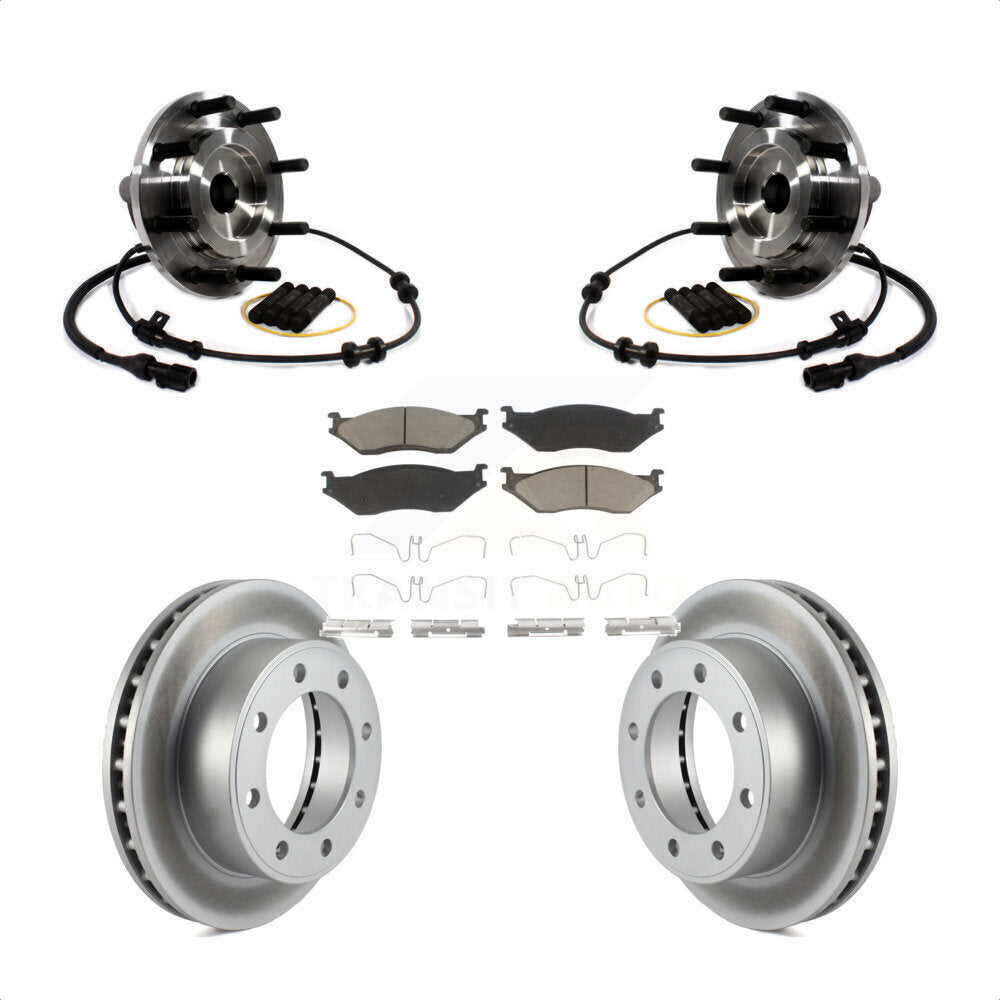 Hub Bearing Coat Brake Rotor Pad Front Kit For Ford F-450 Super Duty F-550 4 X 2