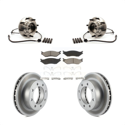 Hub Bearing Assembly Coated Brake Rotor Pads Front Kit For Ford F-550 Super Duty