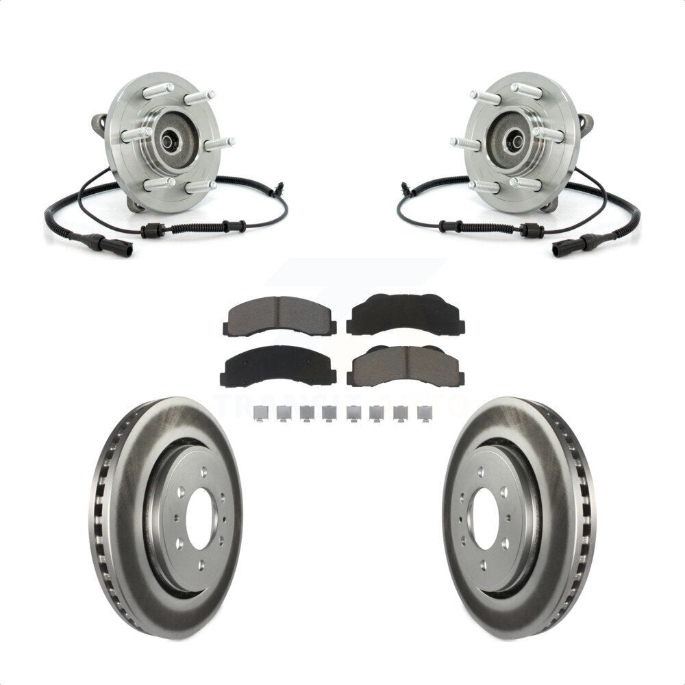 Hub Bearing Coat Brake Rotor Pad Front Kit For Ford Expedition Lincoln Navigator