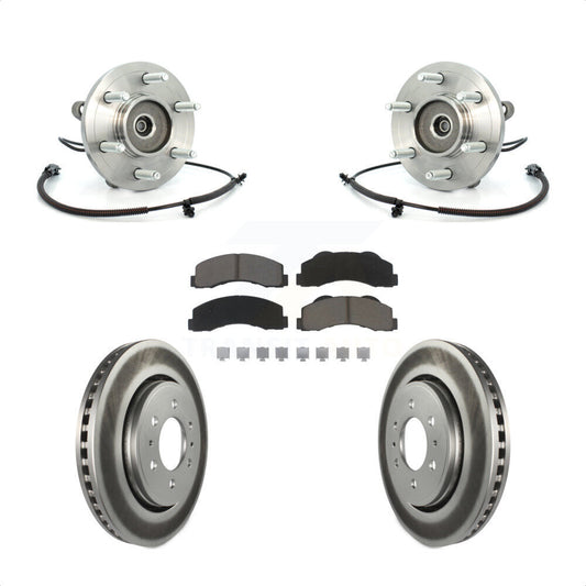 Hub Bearing Coated Brake Rotor & Pad Front Kit For Ford F-150 Expedition Lincoln