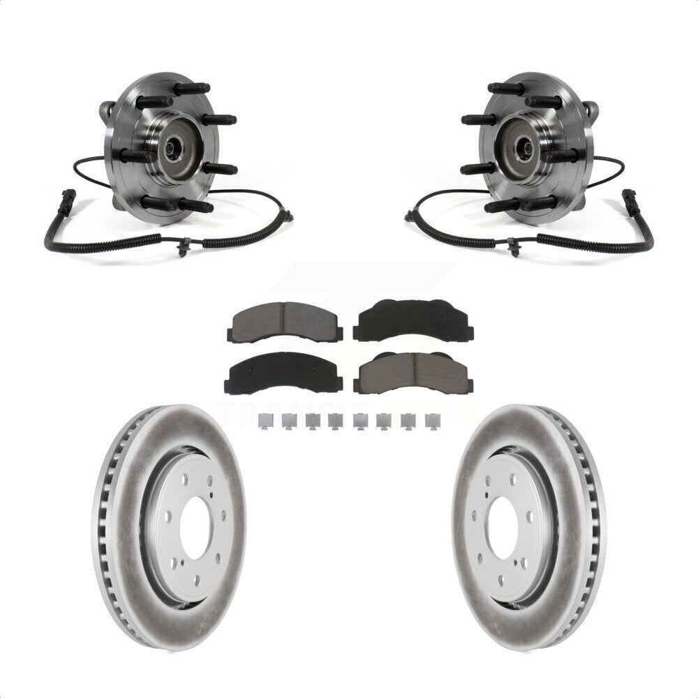 Hub Bearing Assembly Coated Disc Brake Rotors And Pads Front Kit For Ford F-150