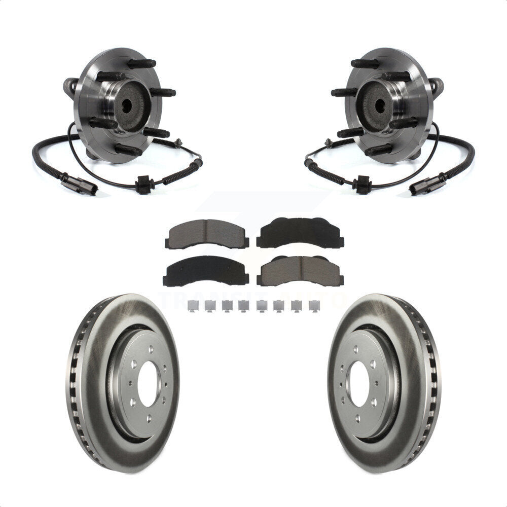 Hub Bearing Coat Brake Rotor Pad Front Kit For Ford F-150 Expedition Lincoln RWD