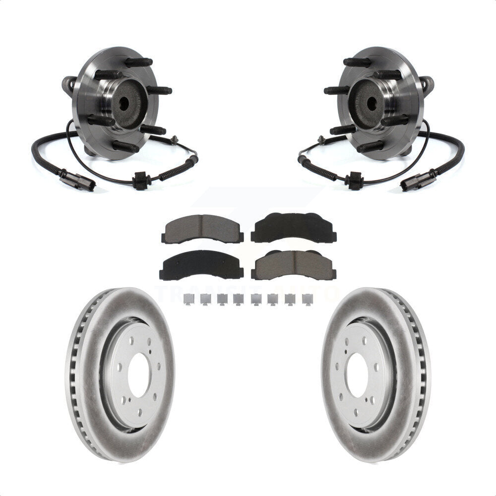 Hub Bearing Coat Brake Rotor Pads Front Kit For Ford F-150 RWD With 7 Lug Wheels
