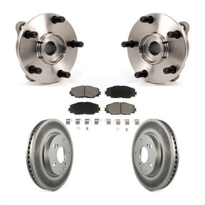 Hub Bearing Coated Brake Rotor & Pads Front Kit For Toyota RAV4 Prius V Scion xB