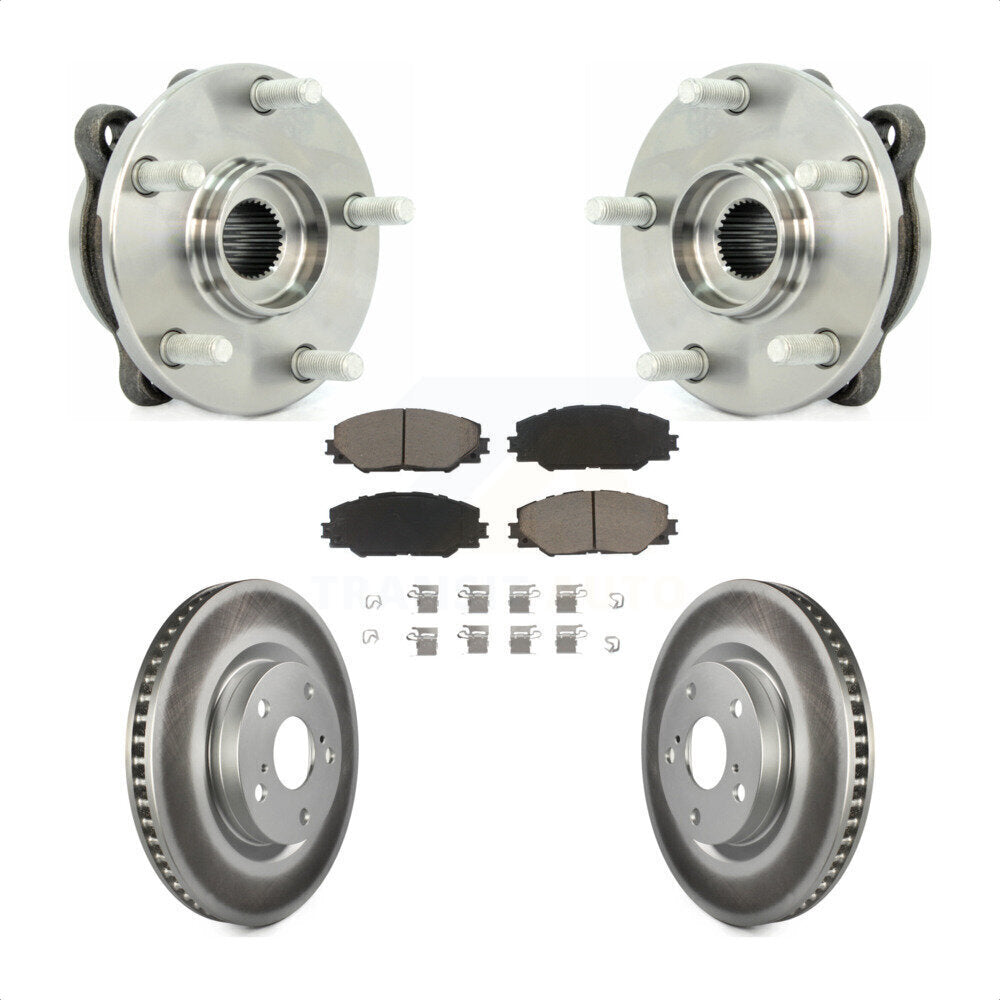 Hub Bearing Coated Disc Brake Rotor Pad Front Kit For Toyota RAV4 Scion tC Mirai