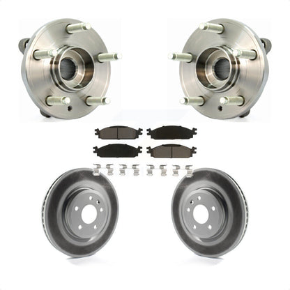 Hub Bearing Assembly Coated Brake Rotor Pads Front Kit For 2009-2010 Lincoln MKS
