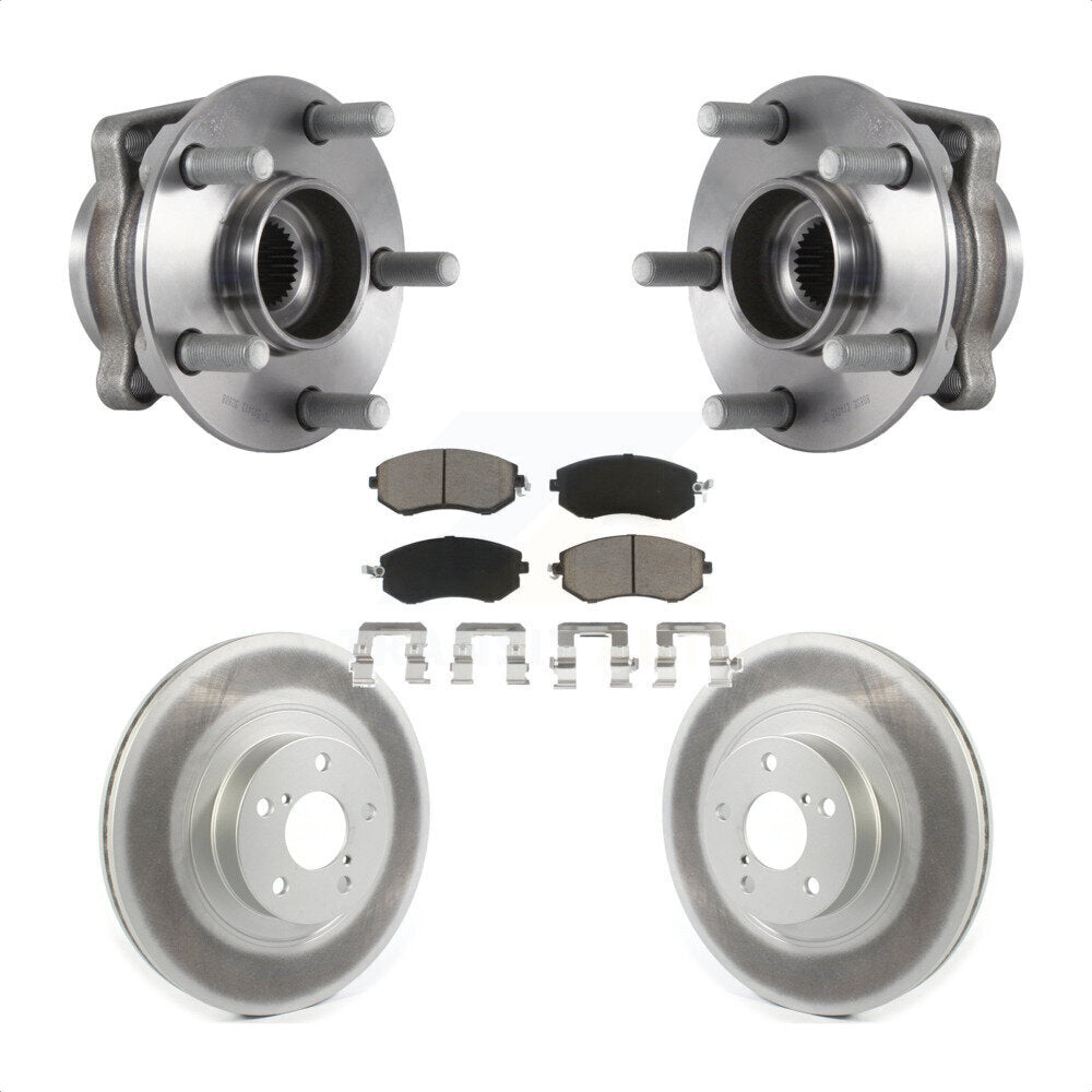 Hub Bearing Coated Brake Rotor & Pads Front Kit For Subaru Forester Crosstrek XV