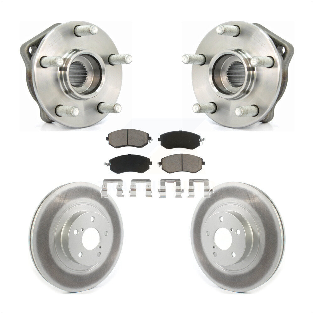 Hub Bearing Coated Brake Rotor Pad Front Kit For Subaru Impreza Forester Outback